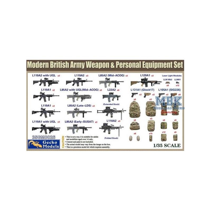 Arme et équipement personnel de l'armée britannique moderne
