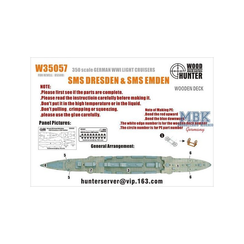 Croiseurs sms dresde + sms emden(revell 05500)
