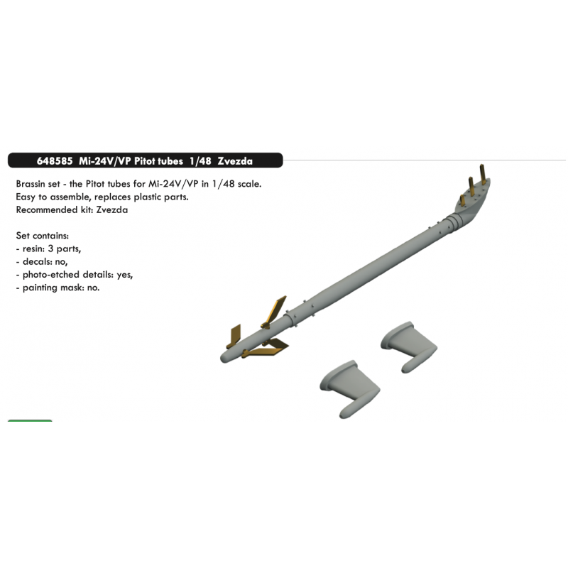 Accessoire Tubes Mil Mi-24V/VP Pitot (conçus pour être utilisés avec les kits Zvezda)