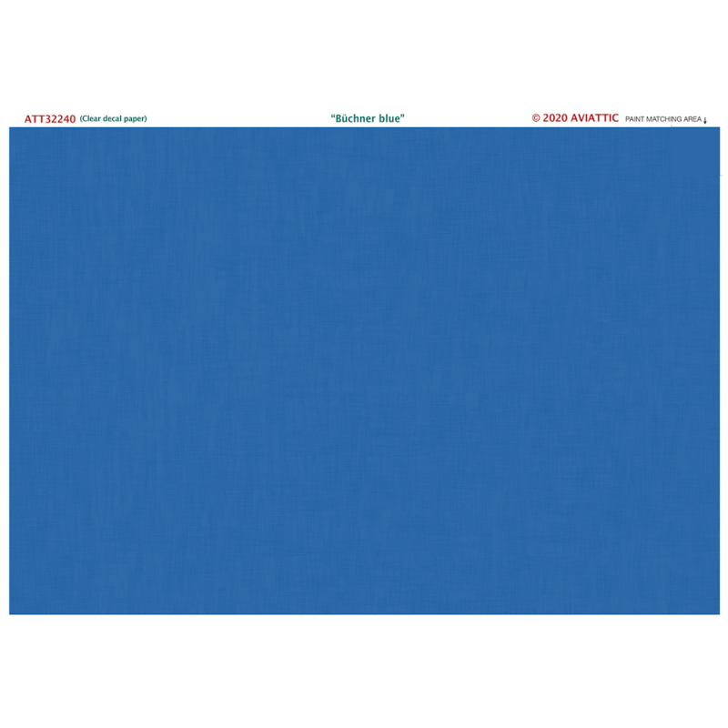 Décal Peinture bleu Buchner sur lin (papier autocollant transparent)
