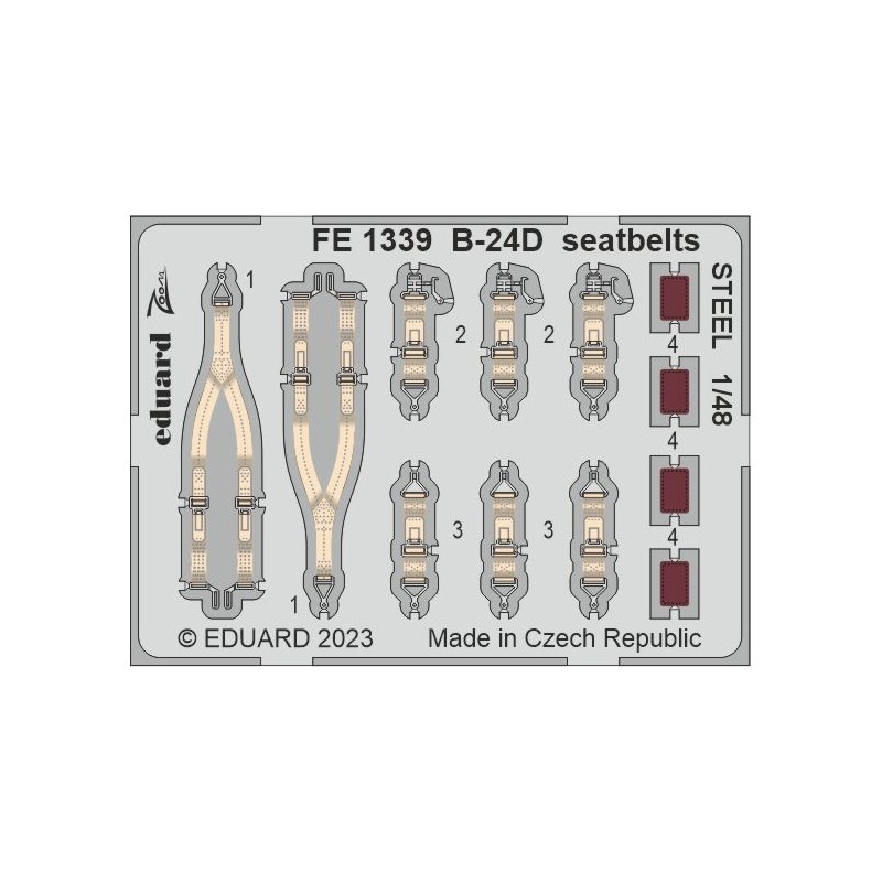Consolidated B-24D Liberator seatbelts STEEL 1/48 (designed to be used with Monogram and Revell kits) MARCH RELEASE EXPECTED TO