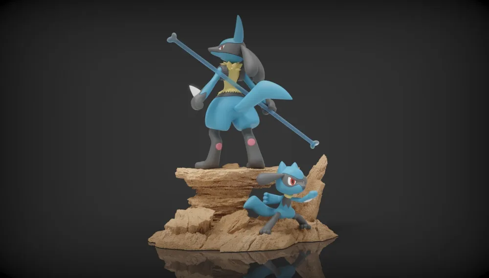 [PREORDER] 1/20 Scale World Figure [151] – Riolu & Lucario