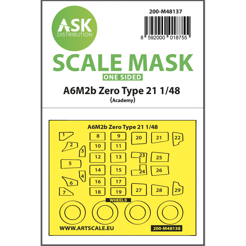 Accessoire A6M2b Zero Type 21 one-sided express mask for Academy