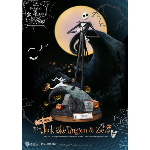 L'Étrange Noël de monsieur Jack statue Master Craft Jack Skellington & Zero 39 cm - BEAST KINGDOM