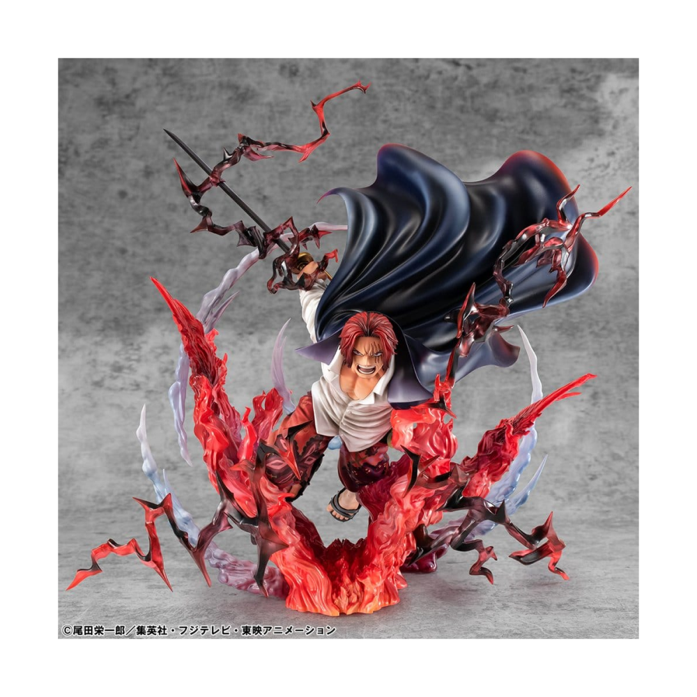 One Piece Figurine P.O.P. SA-MAXIMUM Leader of Red Hair Pirates Red-Haired Shanks Kamusari 25 cm