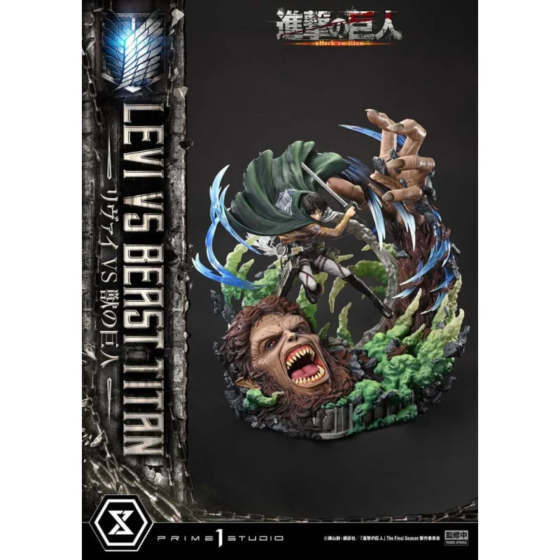 Attack on Titan - Ultimate Premium Masterline Series 1/4 Levi Versus Beast Titan 73 cm