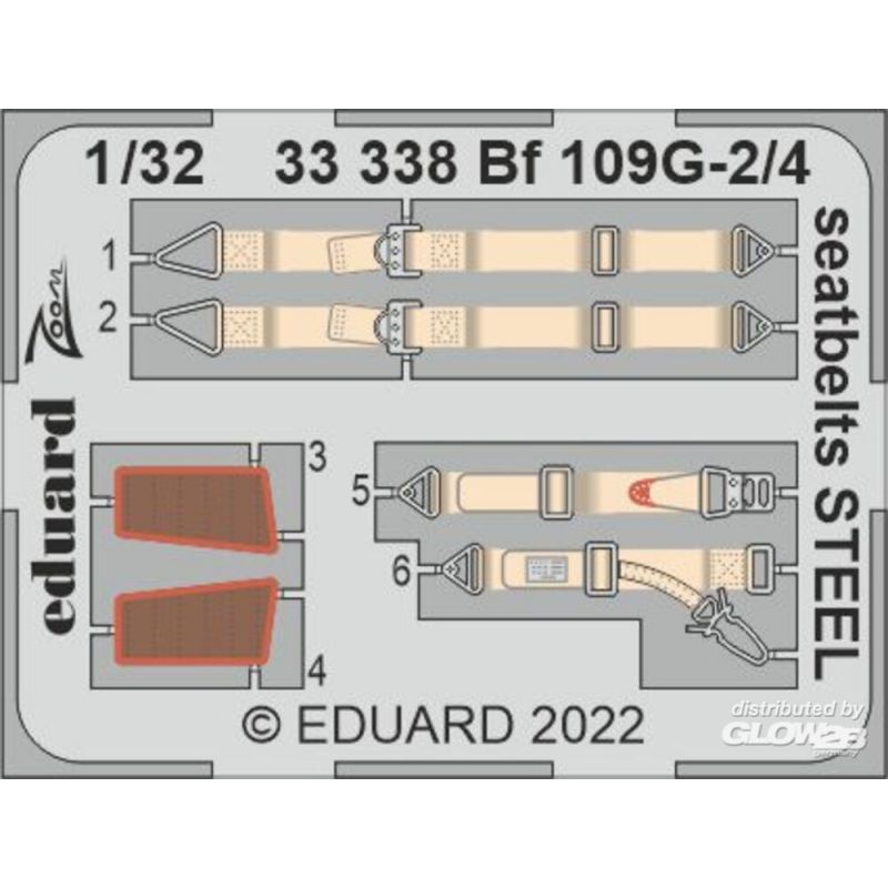 Ceintures de sécurité Bf 109G-2/4 ACIER pour REVELL