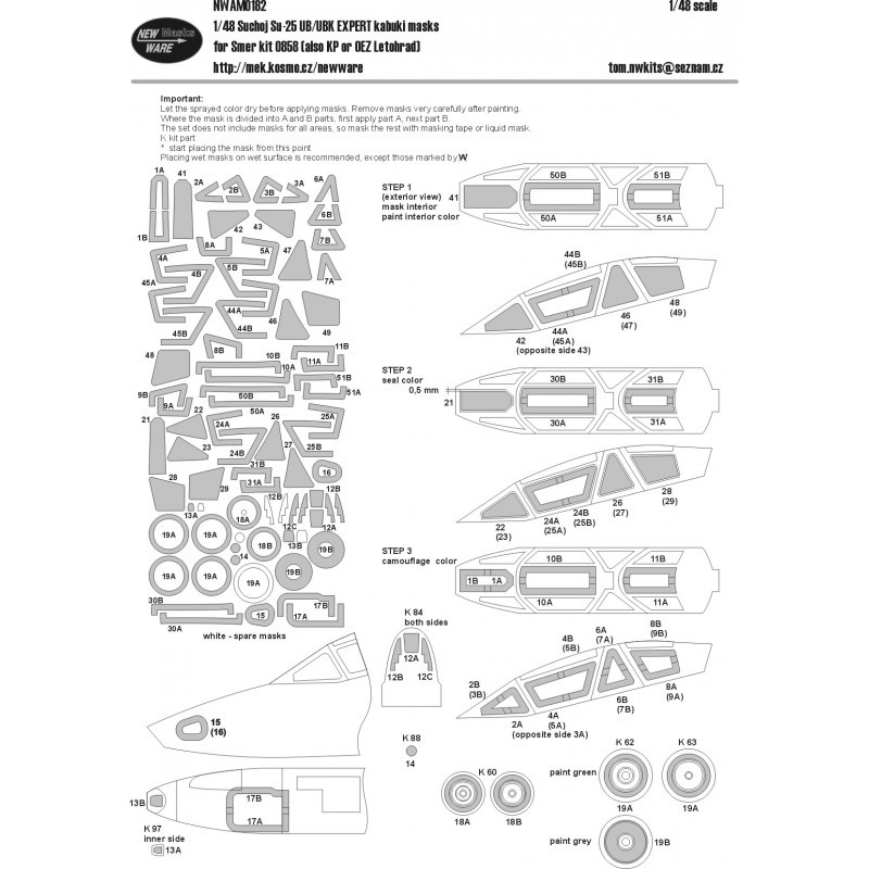 Accessoire Sukhoi Su-25UB/UBK EXPERT (conçu pour être utilisé avec les kits Smer)