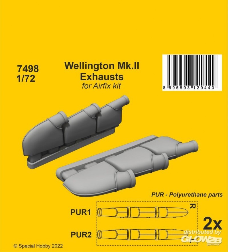 Accessoire Echappements Wellington Mk.II 1/72 / pour kit Airfix