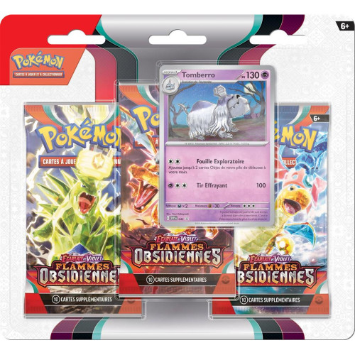 Pokémon Tri-pack EV03 Flammes Obsidiennes Tomberro