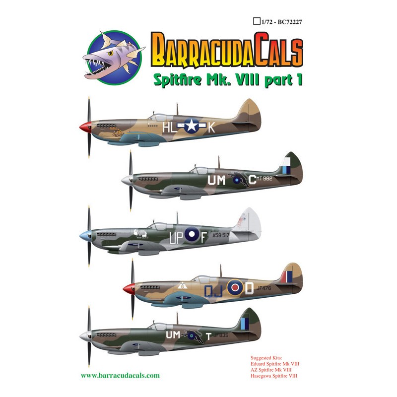 Décal Supermarine Spitfire Mk.VIII - Partie 1