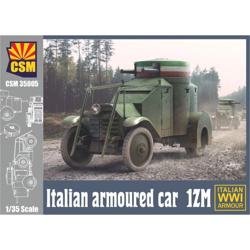 Maquette Voiture blindée italienne de la Première Guerre mondiale 1ZM