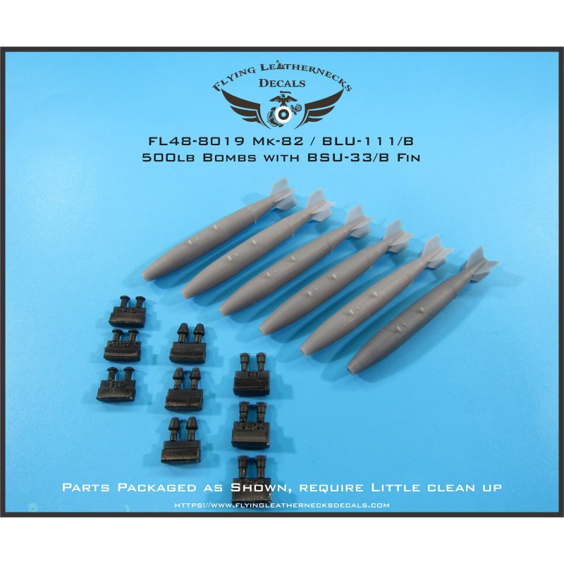 Accessoire Mark 82 / BLU-111/B avec BSU-33 Fin 3D Resin 6 bombes