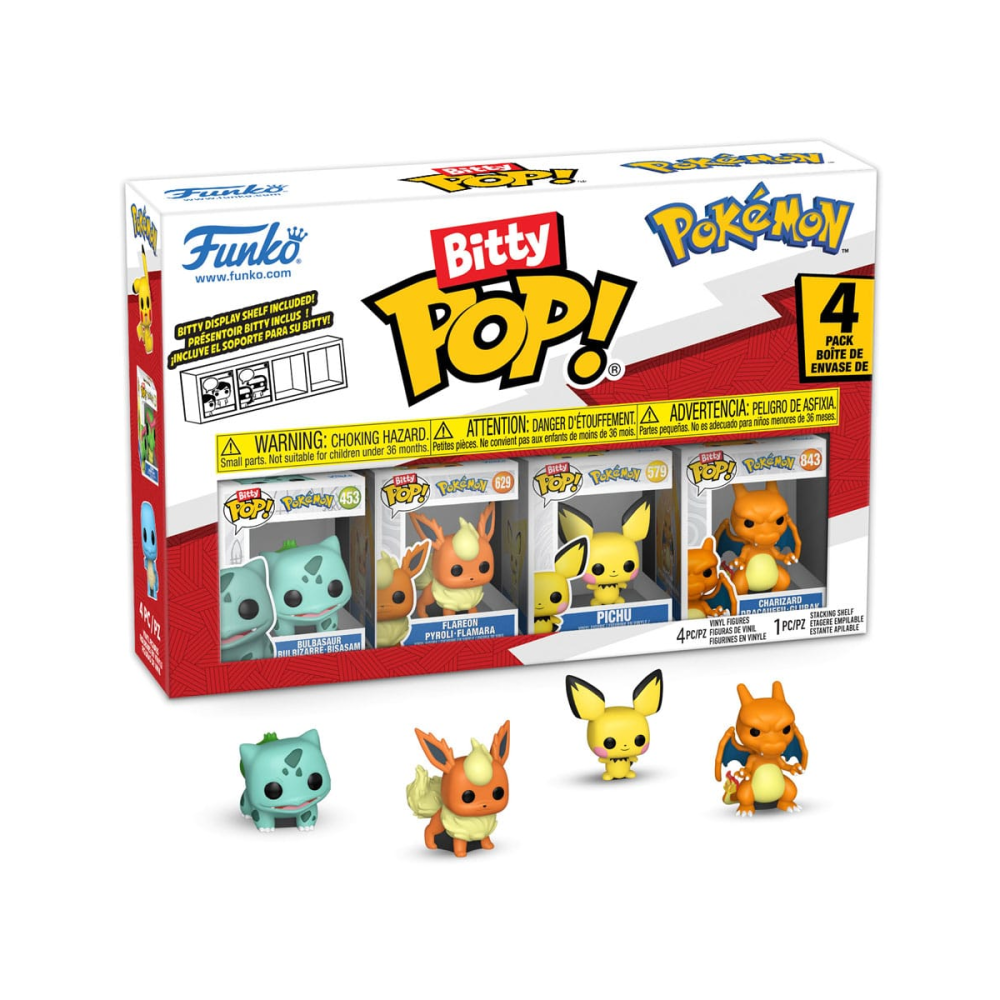 Figurine Pop Pokémon - pack 4 figurines Bitty POP! Vinyl Series 3 2 cm