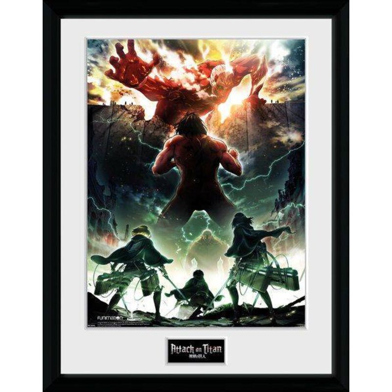 Attack on Titan Season 2 poster encadré Key Art 45 x 34 cm