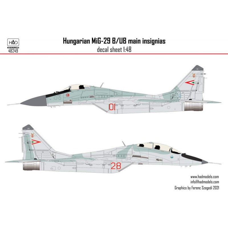 Décal Mikoyan MiG-29B HUNAF ancienne peinture russe