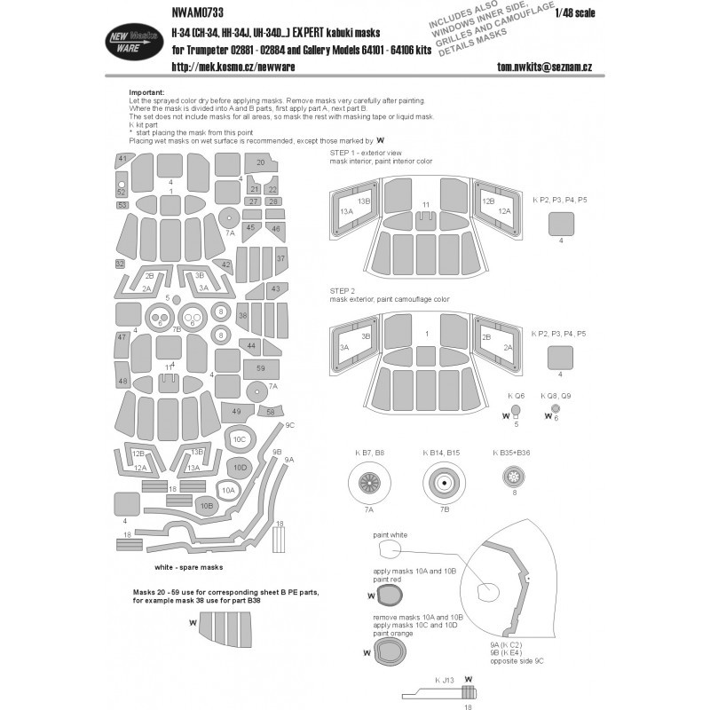 Accessoire Masques kabuki Sikorsky H-34 EXPERTfenêtres