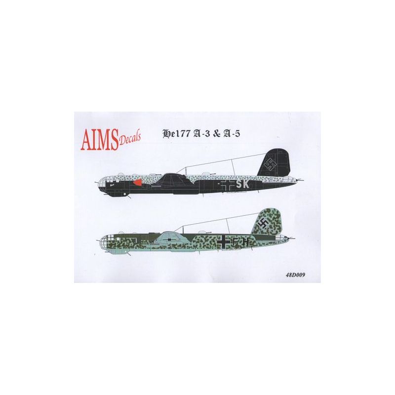 Décal Réimprimé ! Heinkel He-177A-3 6N+EK du 2./KG 100 France 1944He 177A-3 6N+HK du 2./KG 100 France