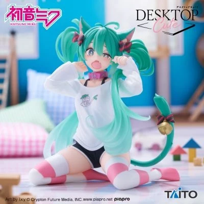 Hatsune Miku Desktop Cute Figure ~ Cat Ear T-Shirt ver.