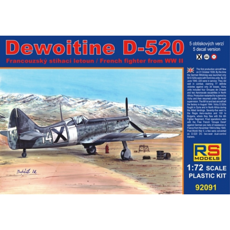 Maquette Dewoitine D.520 Décals France, Italie et Bulgarie