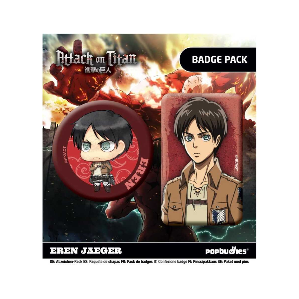 Attack on Titan pack 2 badges Eren Jaeger