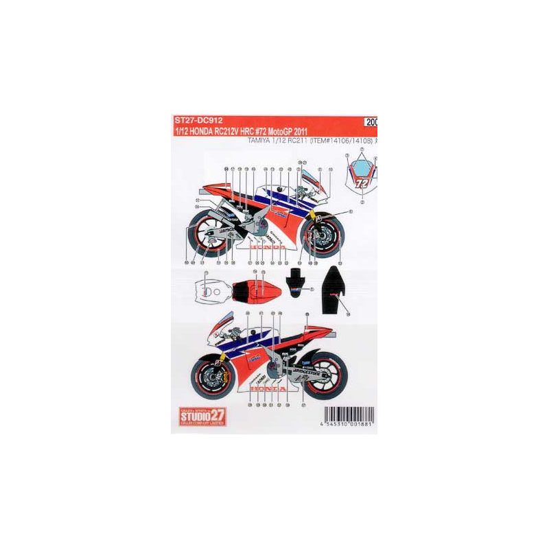 Décalcomanie HONDA RC212V HRC