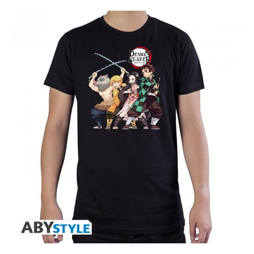 DEMON SLAYER - Tshirt "Groupe" MC black - basic