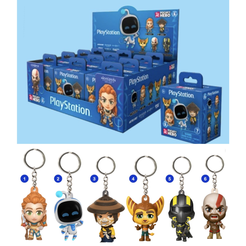 PLAYSTATION - Pocket Hero - Assort 12 Porte-Clés BLIND BOX 5.5cm