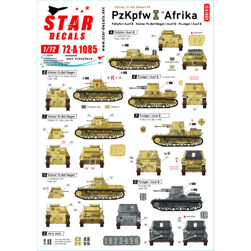 Panzer dans le désert 2. Pz.Kpfw.I Ausf.B, Befehls-Pz IB et Pz-Jäger IB, en Afrique du Nord