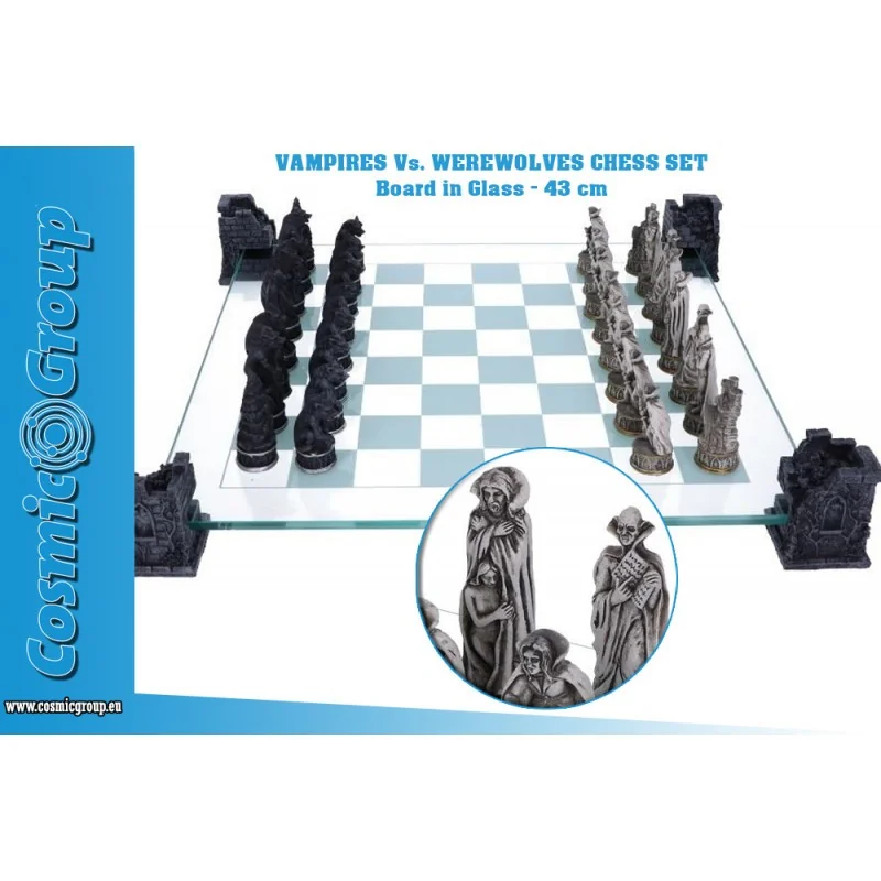 Jeu d'échecs Vampire & werewolf chess set 43cm