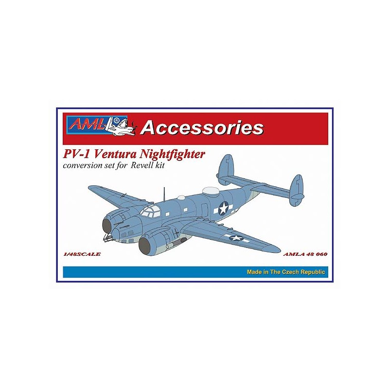 Kit de conversion de chasseur de nuit Lockheed PV-1 Ventura avec nez de pistolet, échappements de nuit, antennes radar AI Mk.IV