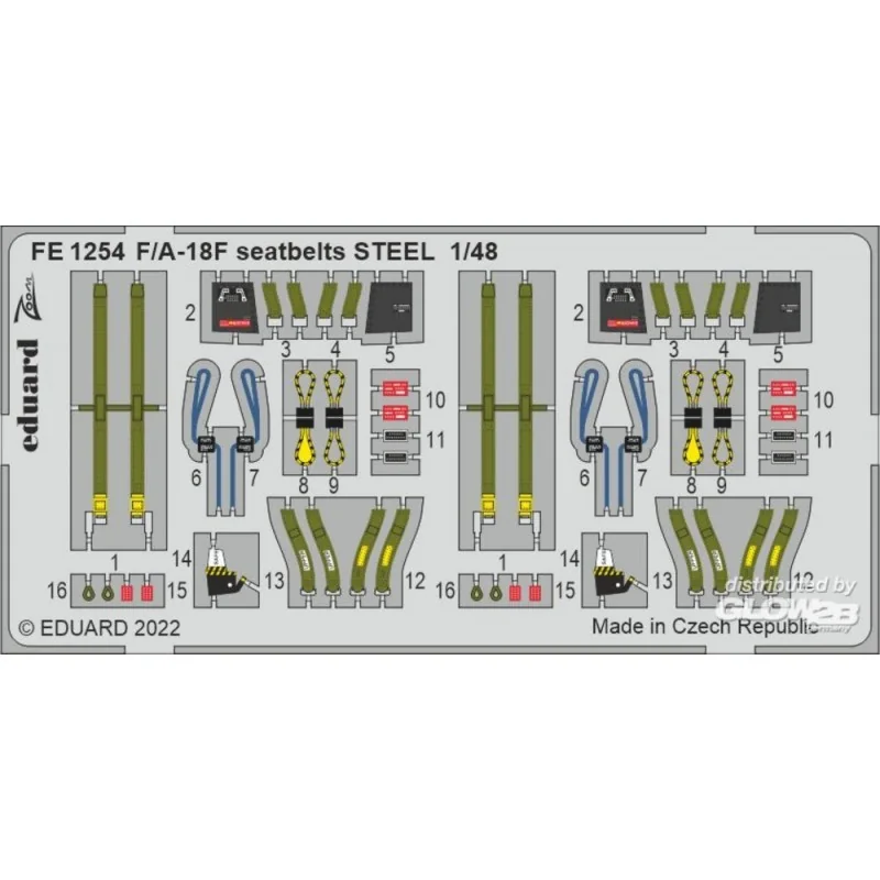 Ceintures de sécurité F/A-18F en acier pour MENG