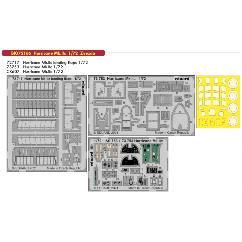 Accessoire Hawker Hurricane Mk.IIc 1/72 (conçu pour être utilisé avec les kits Zvezda)