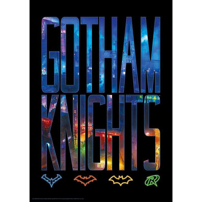 Poster DC Comics lithographie Gotham Knights Logo Limited Edition 42 x 30 cm