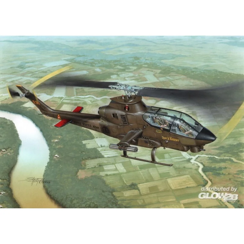Maquette AH-1G Cobra Over Vietnam avec le kit Hi-Tech du système de pistolet M-35