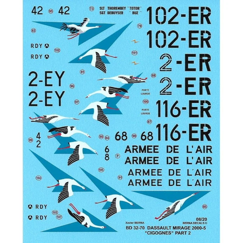 Décal Dassault Mirage 2000-5F 'Cigognes' (cigognes) Partie 2 : 2-EJ N°42
