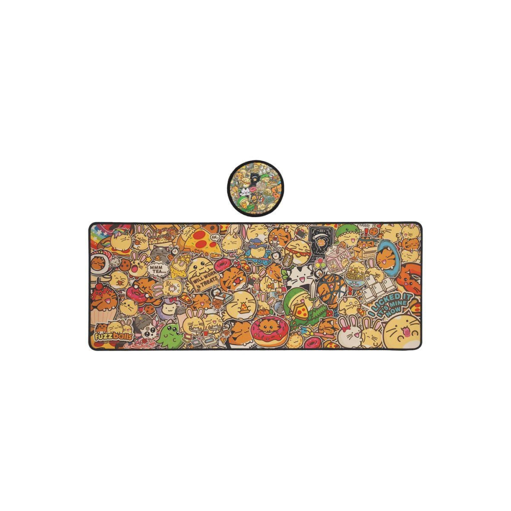 FUZZBALLS - Tapis de Bureau XL + 1 Sous-Verre