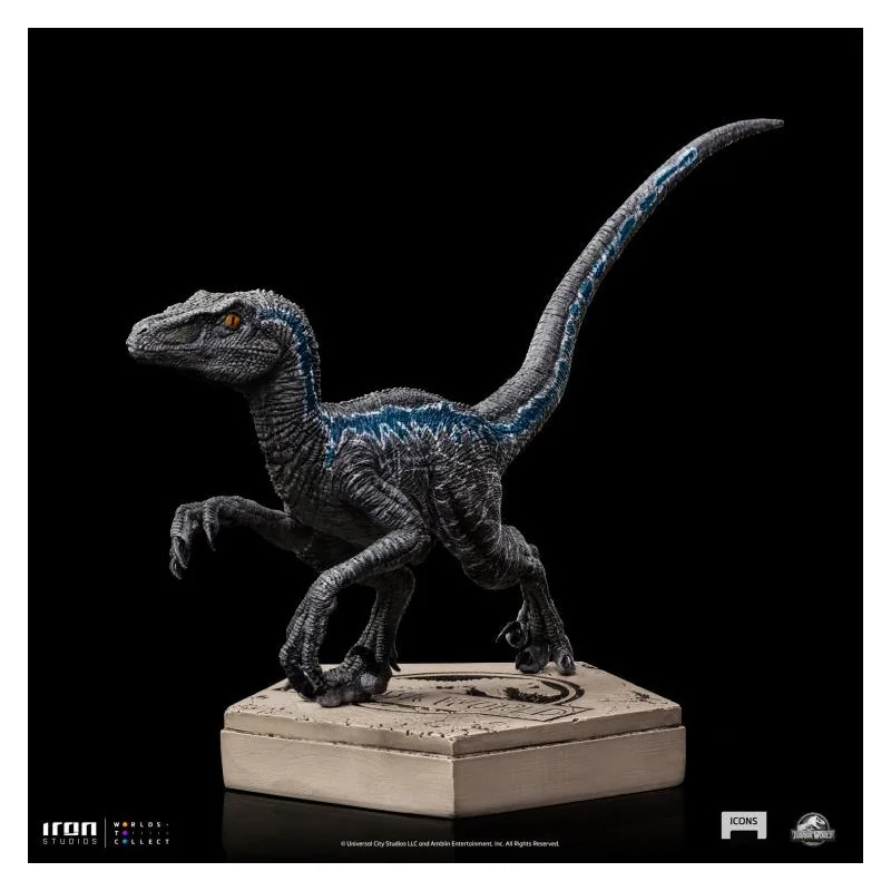 Statuette Jw icons statue velociraptor bleue