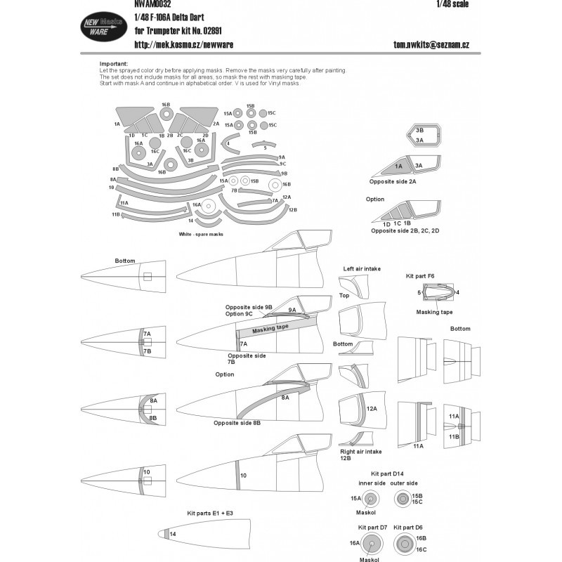 Convair F-106A Delta Dart (conçu pour être utilisé avec les kits Trumpeter TU02891)