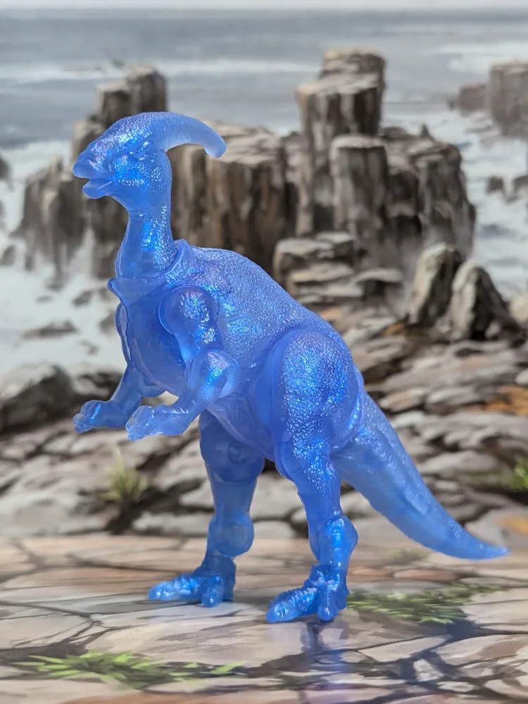Blokees – Jurassic World Terraventure Ts02 · Parasaurolophus (Translucent Blue) (~9cm)