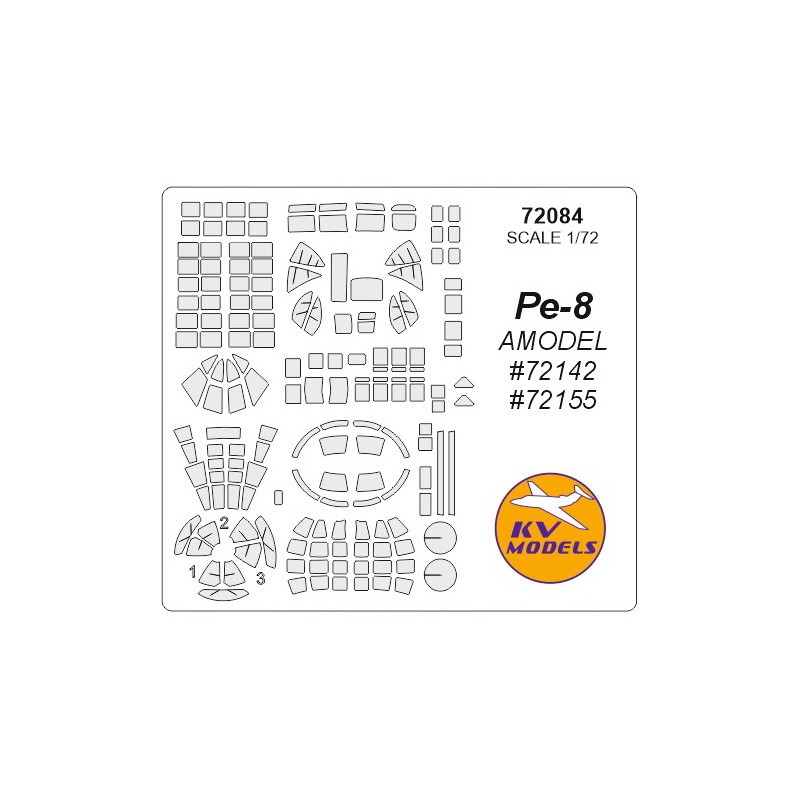 Accessoire Petlyakov Pe-8 (conçu pour être utilisé avec les kits AMODEL) 72142, 72155)