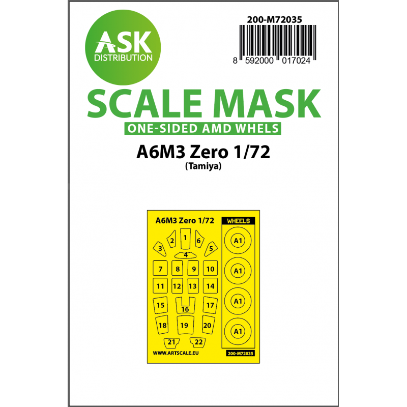 Accessoire Masque de peinture unilatéral Mitsubishi A6M3 Zero pour Tamiya