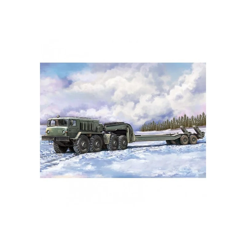 Maquette plastique de camion MAZ-537G intermediate type avec remorque MAZ/ChMZAP 5247G 1:72