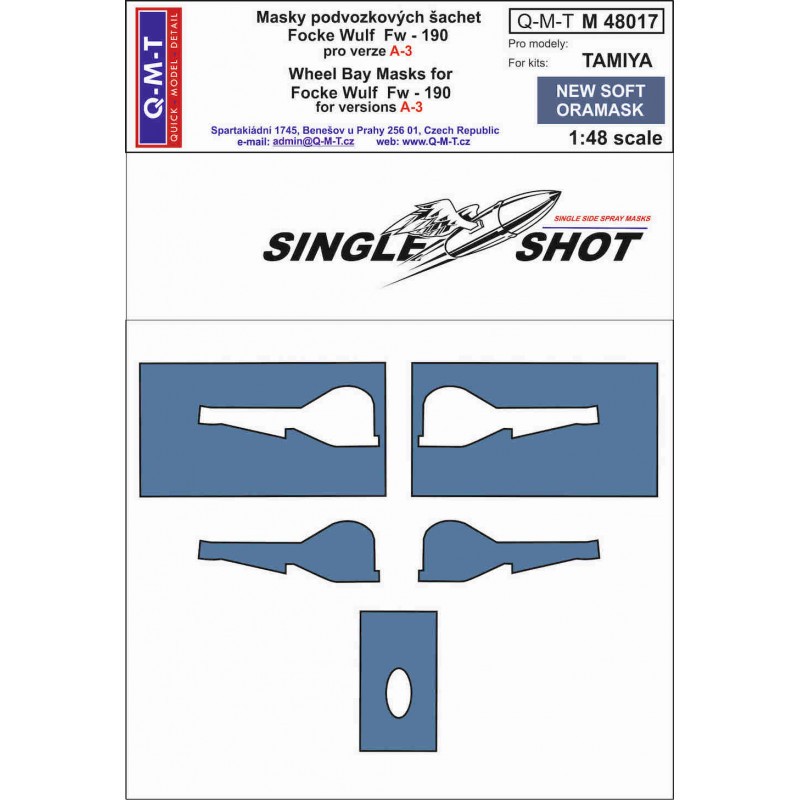 Masques de peinture de compartiment de roue Focke-Wulf Fw-190A-3 (conçus pour être utilisés avec les kits Tamiya) fabriqués à pa