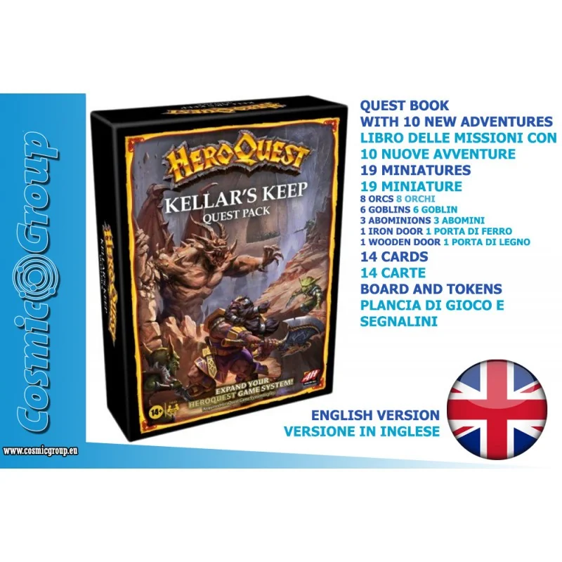 Jeu de plateau Heroquest kellar garder l'anglais