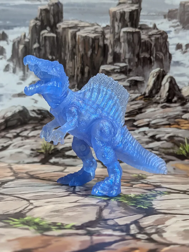 Spinosaurus (Translucent Blue) (~9cm) – Jurassic World Terraventure Ts01 – Blokees