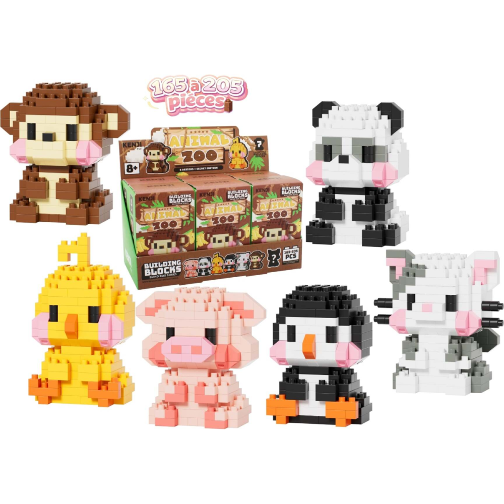 KAWAII BOX - Animal Zoo - Kit de Construction (6pcs) 165 à 205pcs