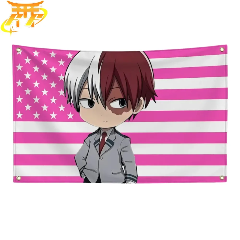 Drapeau Shoto Todoroki "Style Chibi Étudiant" - My Hero Academia™
