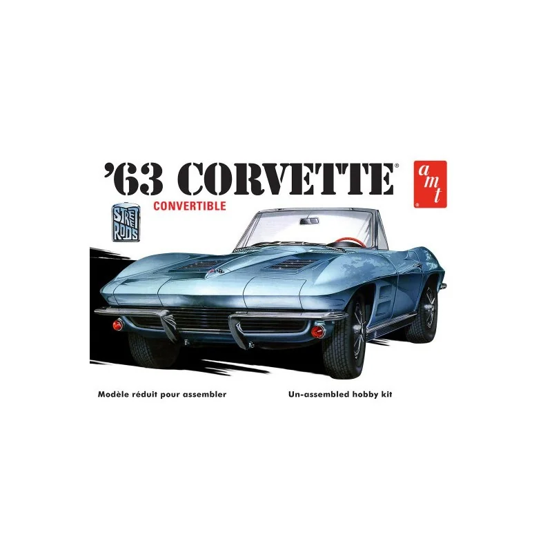 Maquette voiture Maquette plastique de voiture Chevrolet Corvette cabriolet 1963 1:25