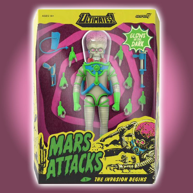 MARS ATTACKS Ultimates Martian Invasion Begins Glow In The Dark Super7 – Figurine